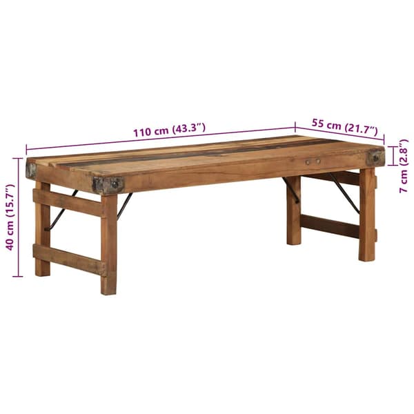 Kaffeebord Brun 110 x 55 x 40 cm Solid återvunnen trä