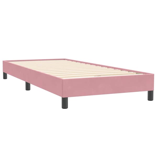 Ramsäng med madrass rosa 80x220 cm sammet