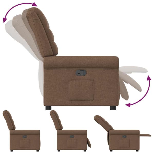 Reclinerfåtölj brun tyg