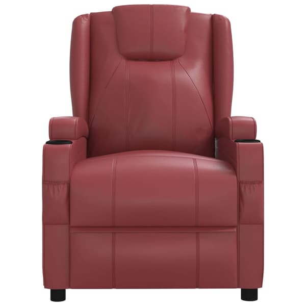 Massagefåtölj vinröd konstläder