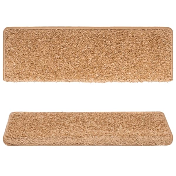Trappmattor 15 st 65x21x4 cm beige rektangulär kant