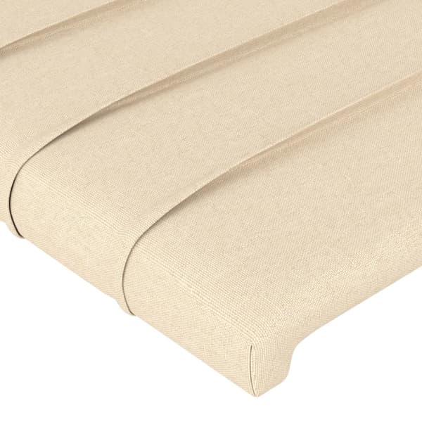 Sänggavel LED gräddvit 90x5x78/88 cm tyg