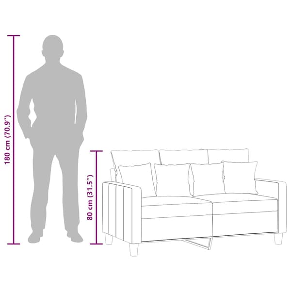 2-sitssoffa brun 120 cm tyg