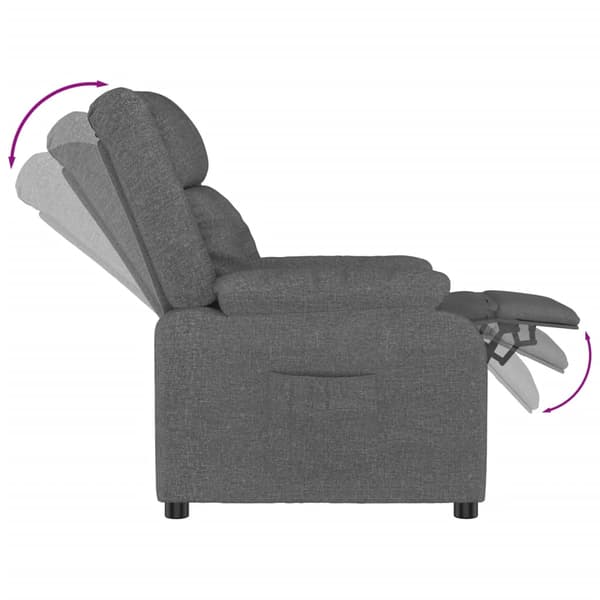Reclinerfåtölj mörkgrå tyg