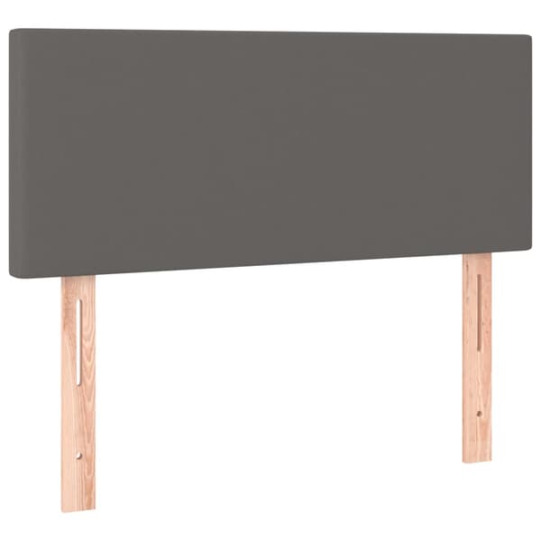 Ramsäng med madrass grå 80x200 cm konstläder
