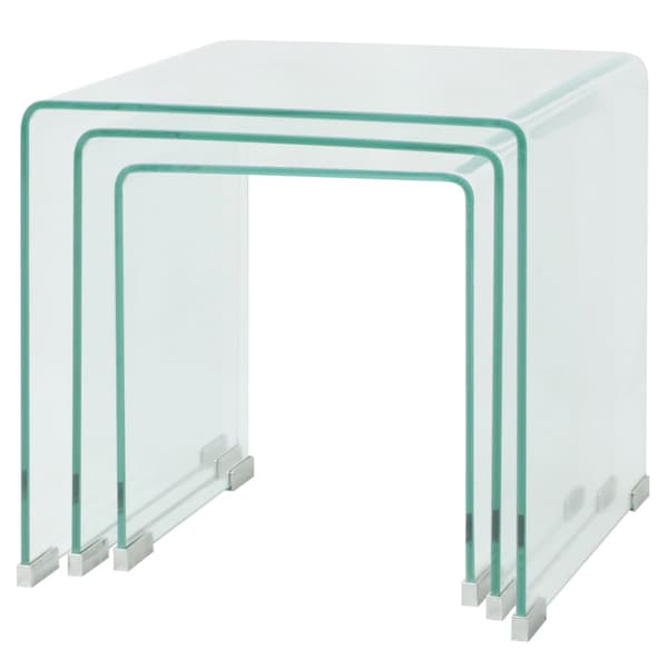 Satsbord 3 st bord härdat klarglas