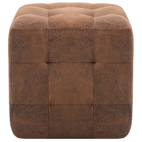 Sittpuff 2 st brun 30x30x30 cm konstmocka
