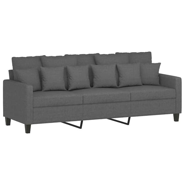 3-sitssoffa mörkgrå 180 cm tyg