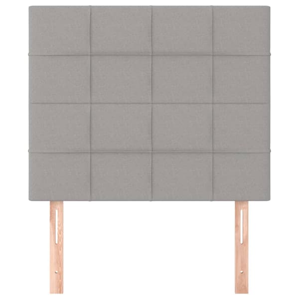 Sänggavel ljusgrå 80x5x118/128 cm tyg