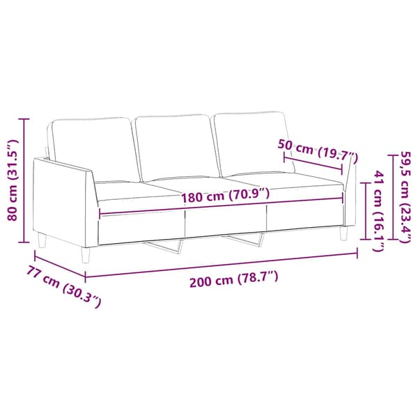 3-sitssoffa cappuccino 180 cm konstläder