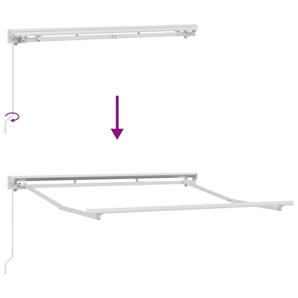 Markisram Justerbar Vit 2,5 x 2 m Stål