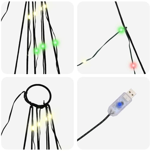LED Julgran med markspikar Flerfärgsdesign 511 cm Metall