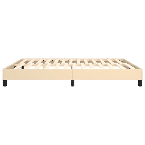 Boxspring-sängram gräddvit 160x200 cm tyg