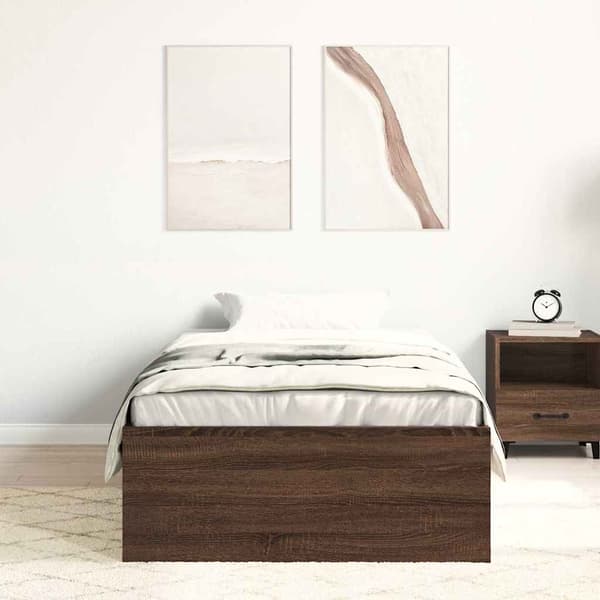 Sängram brun ek 90x190 cm