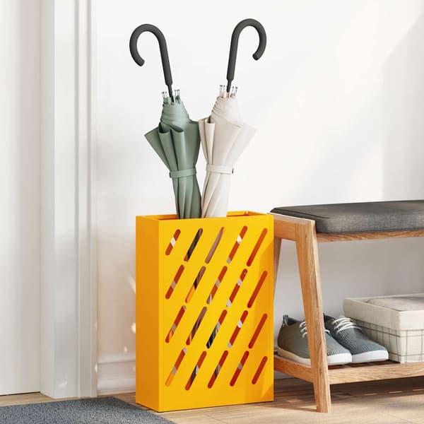 Regn Paraplyställ Senapsgul 28 x 12 x 41 cm Stål