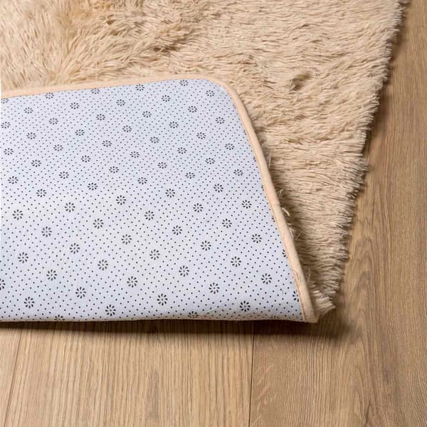 Ryamatta med lång lugg NAVARRA beige 200x200 cm polyester
