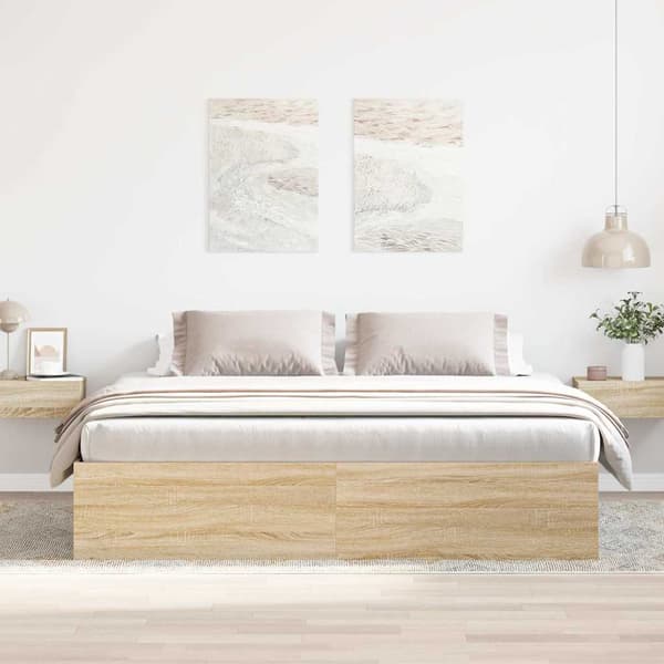 Sängram sonoma-ek 200x200 cm