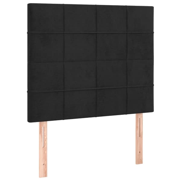 Sänggavel svart 80x5x118/128 cm sammet