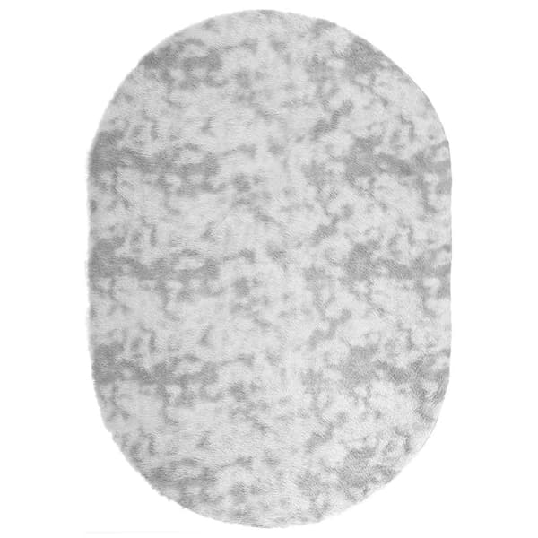 Ryamatta med lång lugg NAVARRA silvergrå 300x200 cm polyester