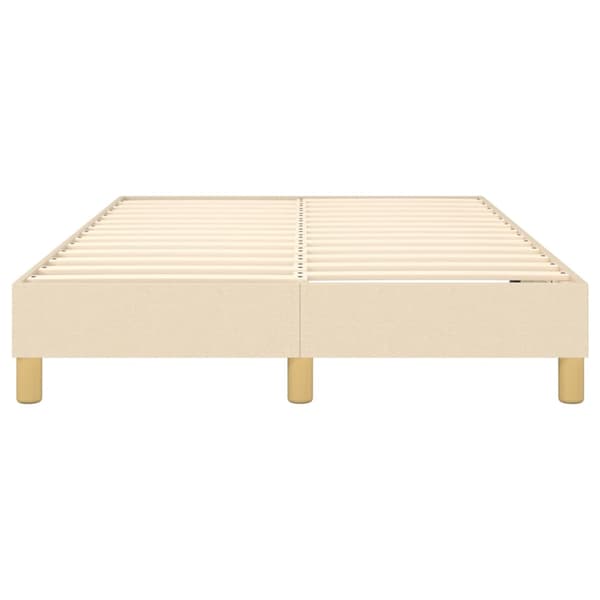 Boxspring-sängram gräddvit 120x200 cm tyg