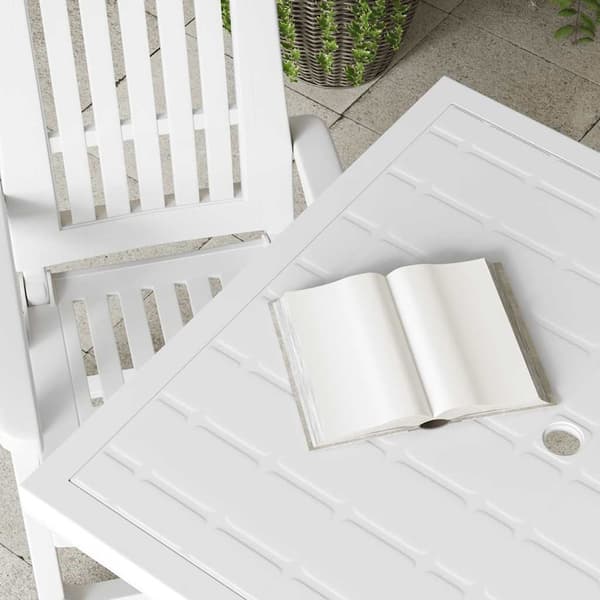 Trädgårdsbord vit 80x75x72 cm plast