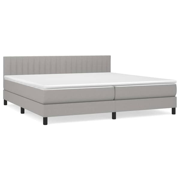 Ramsäng med madrass ljusgrå 200x200 cm tyg