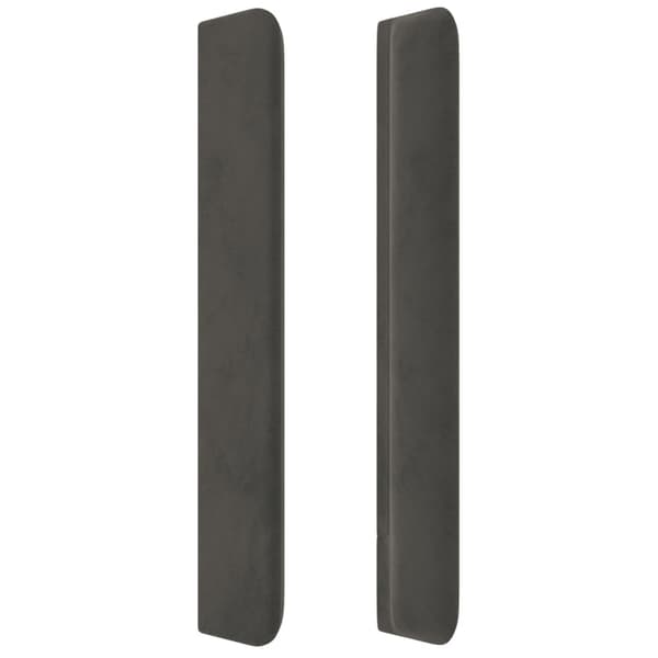 Sänggavel LED mörkgrå 203x16x118/128 cm sammet