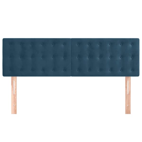 Sänggavlar mörkblå 144x5x78/88 cm sammet
