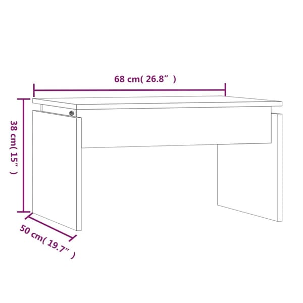 Soffbord grå sonoma 68x50x38 cm konstruerat trä