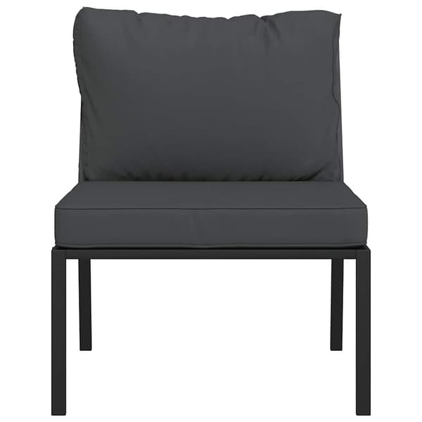 Trädgårdsstolar med grå dynor 2 st 60x74x79 cm stål