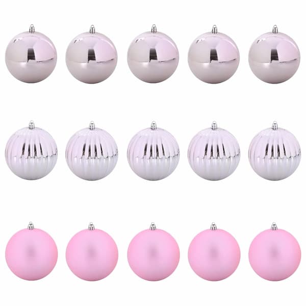 Julkulor Set XL 15 st Rosa Ø 10 cm Plast