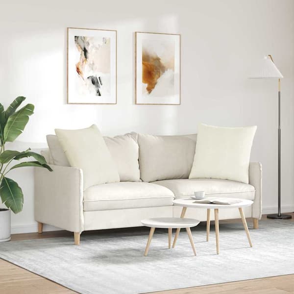 Sofakuddar 2 pcs Kräm 60 x 60 cm Kordread tyg