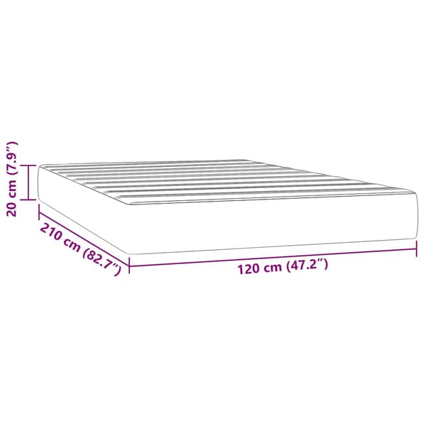 Pocketresårmadrass medium rosa 120x210x20 cm sammet