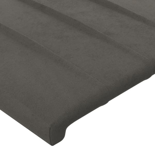 Sänggavel mörkgrå 90x5x78/88 cm sammet