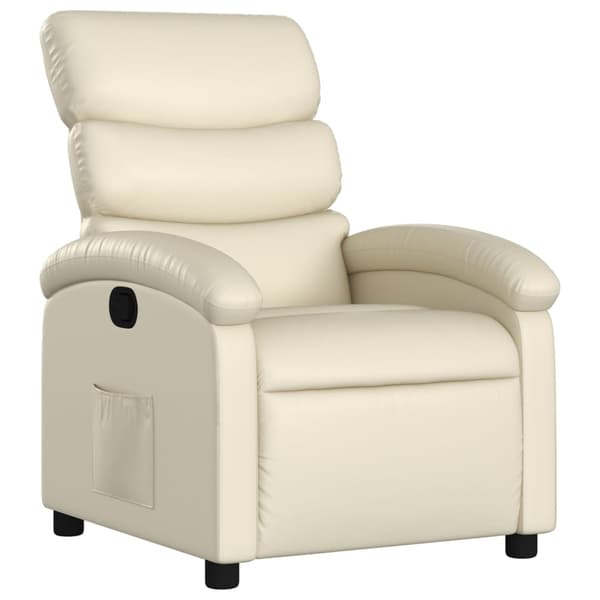 Fåtölj krämfärgad konstläder