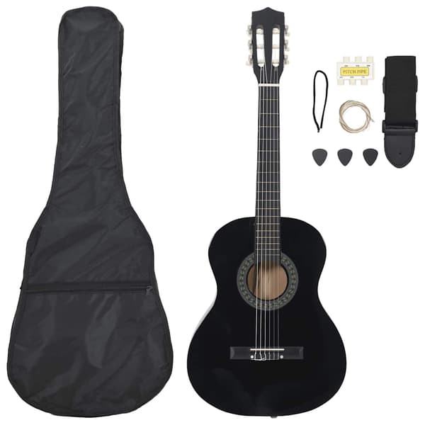Gitarr för nybörjare 8 delar klassisk svart 3/4 36"