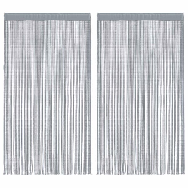 Stränggardiner 2 st ljusgrå 140x250 cm
