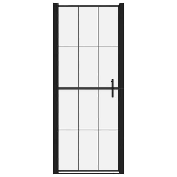 Duschdörr härdat glas 91x195 cm svart