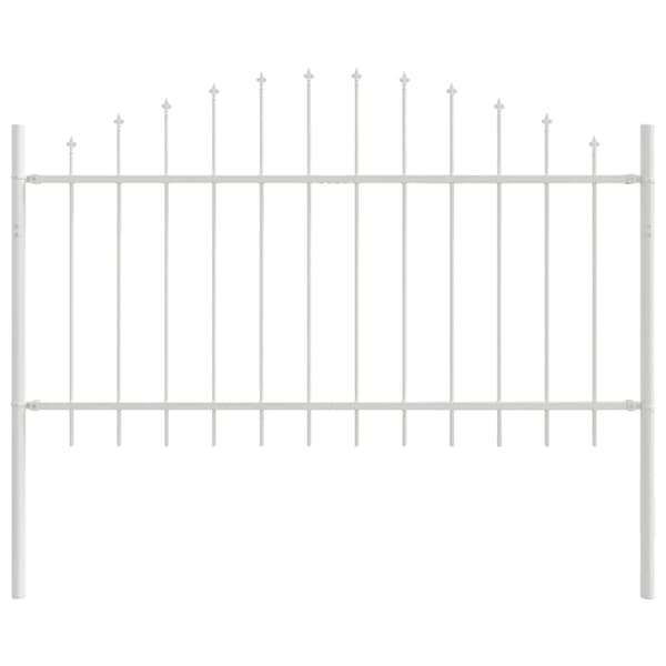 Trädgårdsstängsel 3 pcs Vit 170 x 140 cm Pulverlackerat stål