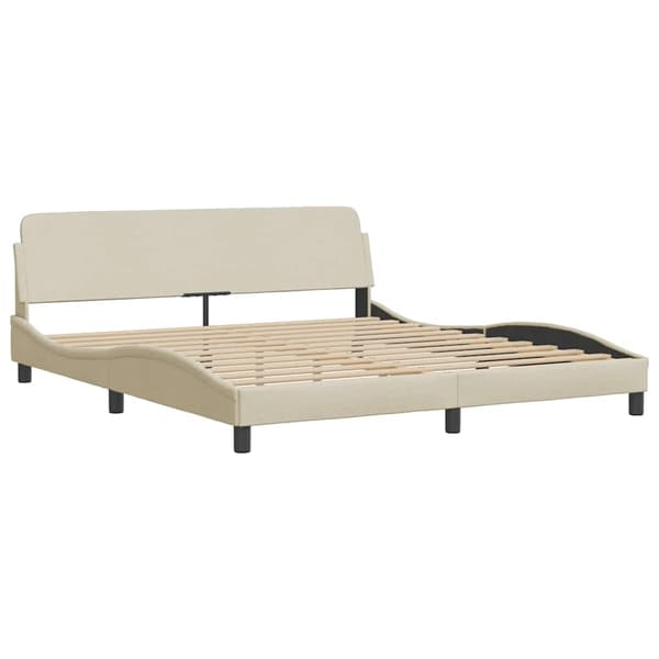 Bed Frame "Dover" Cream 160x200 cm Fabric