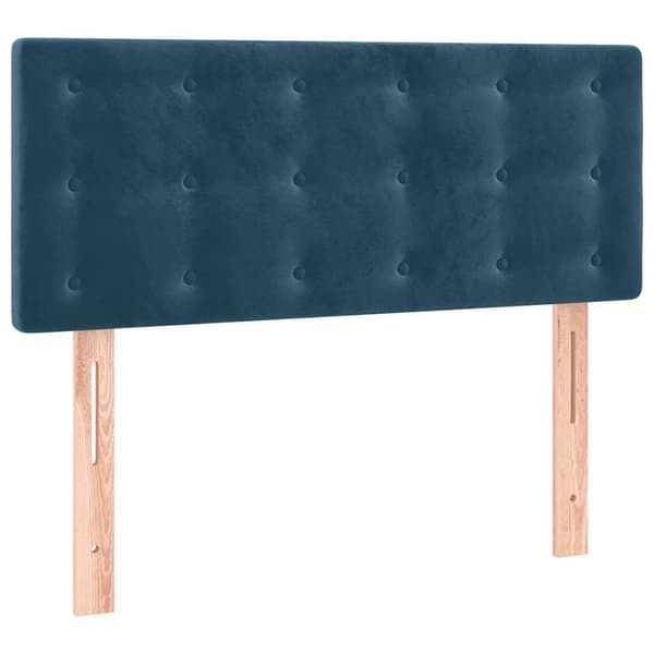 Ramsäng med madrass mörkblå 90x190 cm sammet