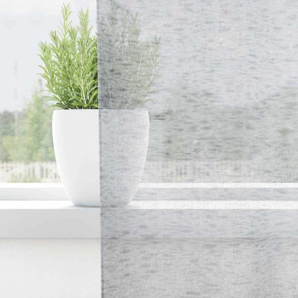 Voile Gardin 2 st Mörkgrå 245 x 140 cm Polyester