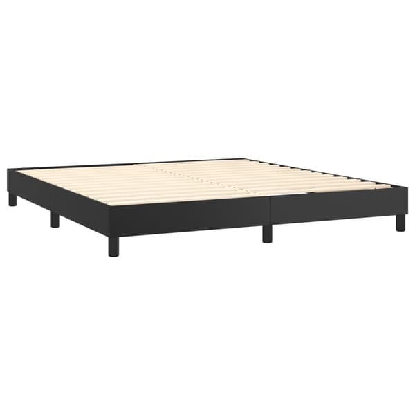 Boxspring-sängram svart 160x200 cm konstläder