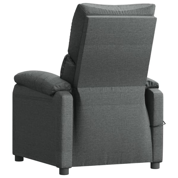 Massagefåtölj mörkgrå tyg
