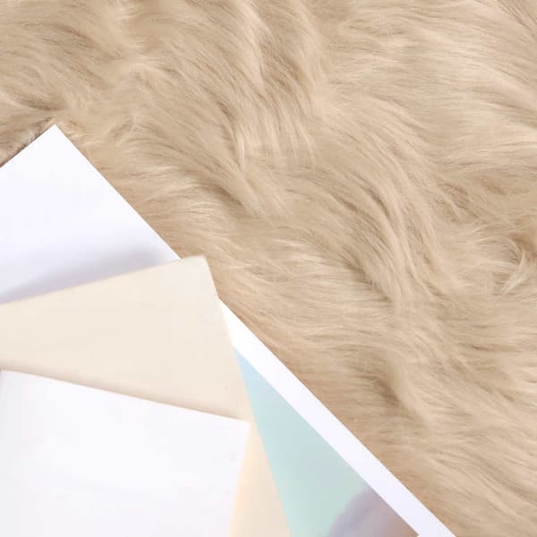 Fuskfäll matta TAFALLA Beige Ø 160 cm Polyester