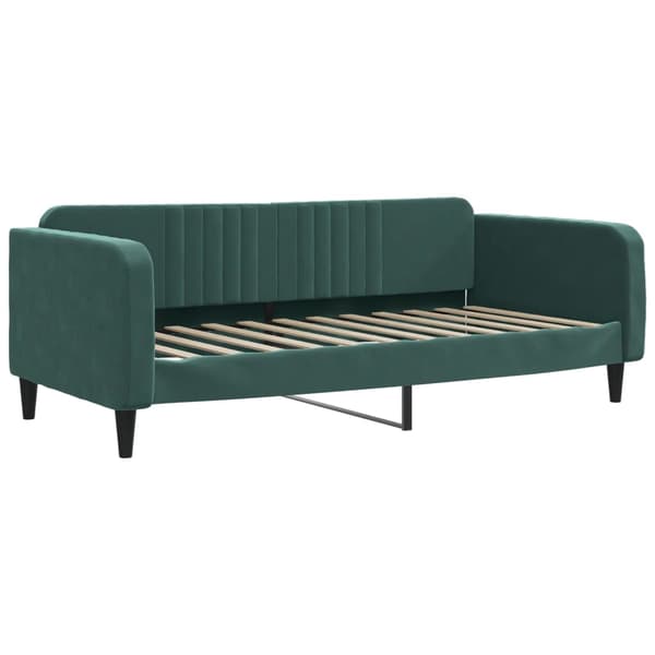 Dagbädd utdragbar mörkgrön 100x200 cm sammet