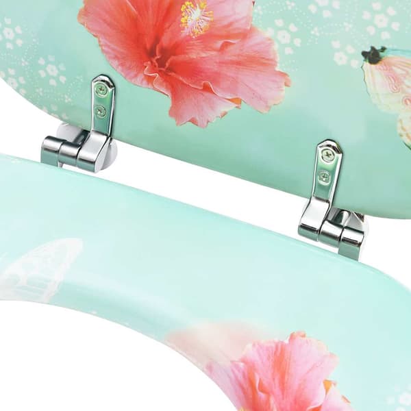 Toalettsits med lock MDF flamingo