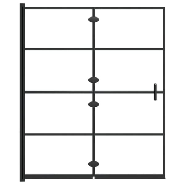 Duschvägg fällbar ESG 120x140 cm svart