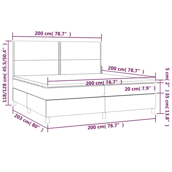 Ramsäng med madrass mörkgrön 200x200 cm sammet