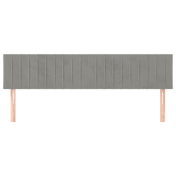 Sänggavlar ljusgrå 180x5x78/88 cm sammet